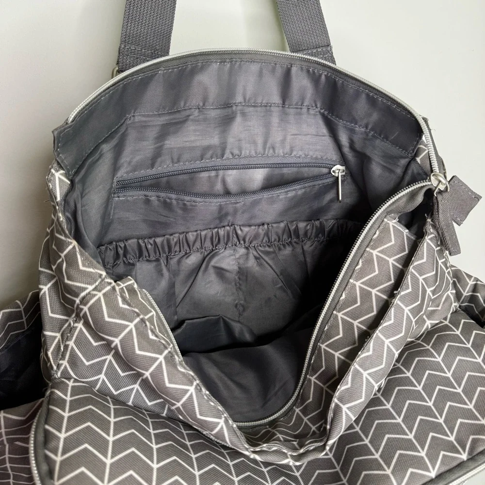 Banana Fish Stylish Gray Chevron Women's diaper Bag